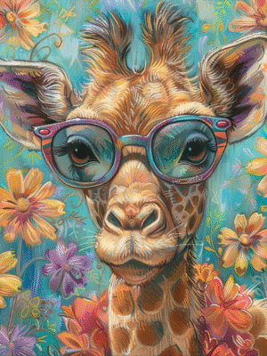 Giraffe with Glasses