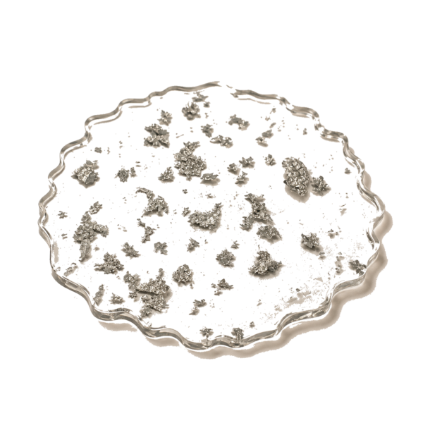 Clear Silver Flake Cloud Coaster